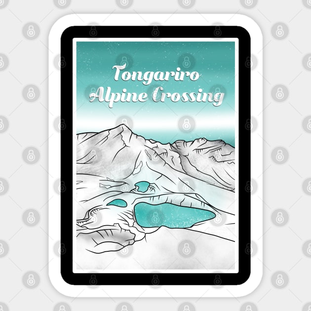 Tongariro Alpine Crossing Sticker by mailboxdisco